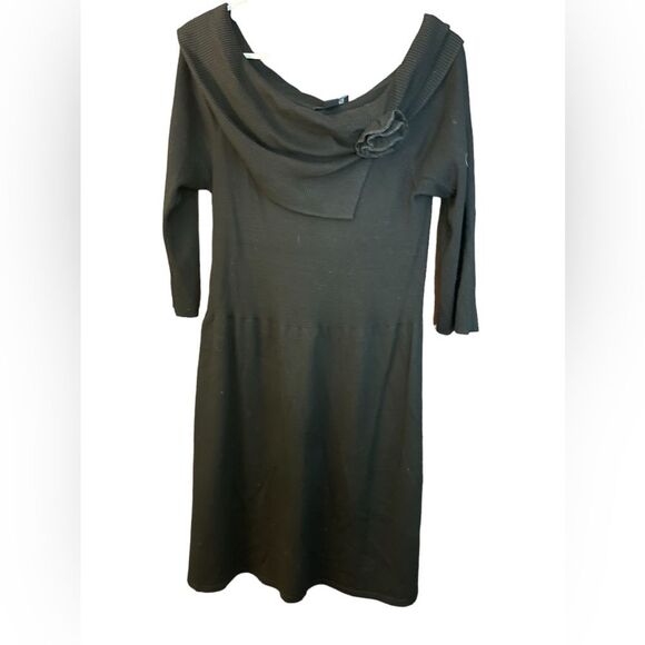 White House Black Market	Women's Black Cowl Neck  Dress - Picture 4 of 7
